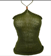 Slightly sheer top hand Knitt-top with one beads