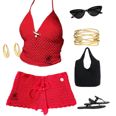 Rotten tomatoes Bralette crochet streetwear top