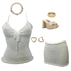 Middle tie asymmetrical KNITT-TOPS AND Mini sets.