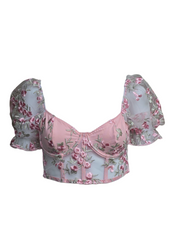 Floral embroidery Corset Top