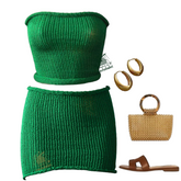 Two-Piece Knit Tube Top