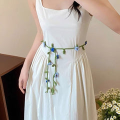 Flower Long Scarf, waist belt