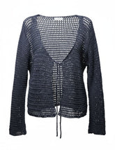 Hand-crochet mesh loses cardigan 100% cotton, 70 hours of artisan craftsmanship New York.
