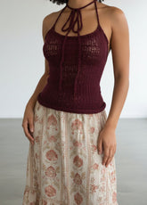 Serina hand Knitt-top summer top Semi-Sheer knitt top