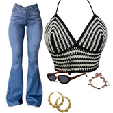 Black and white  Corsets back adjustable straps crochet top Hand-crocheted— 100% cotton, 40 hours of artisan craftsmanship New York.