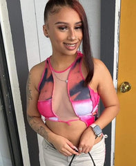 Asymmetrical Pached work croptop