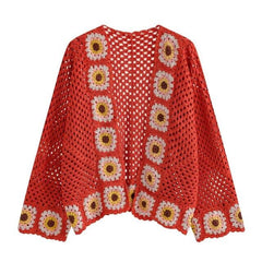Granny square 2 pieces Crochet top cardigan woman clothing crochet crop top