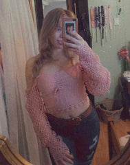 Long Sleeve Crochet Top