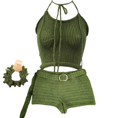 Short au crochet et haut court en tricot XOXO