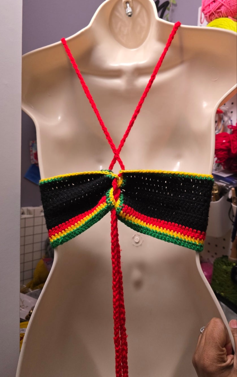 rasta crochet crop top