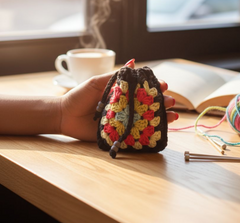 Cute multicolored crochet airpod case bag two-piece Hand-crocheted— 100% cotton, 10 hours of artisan craftsmanship made in New York.