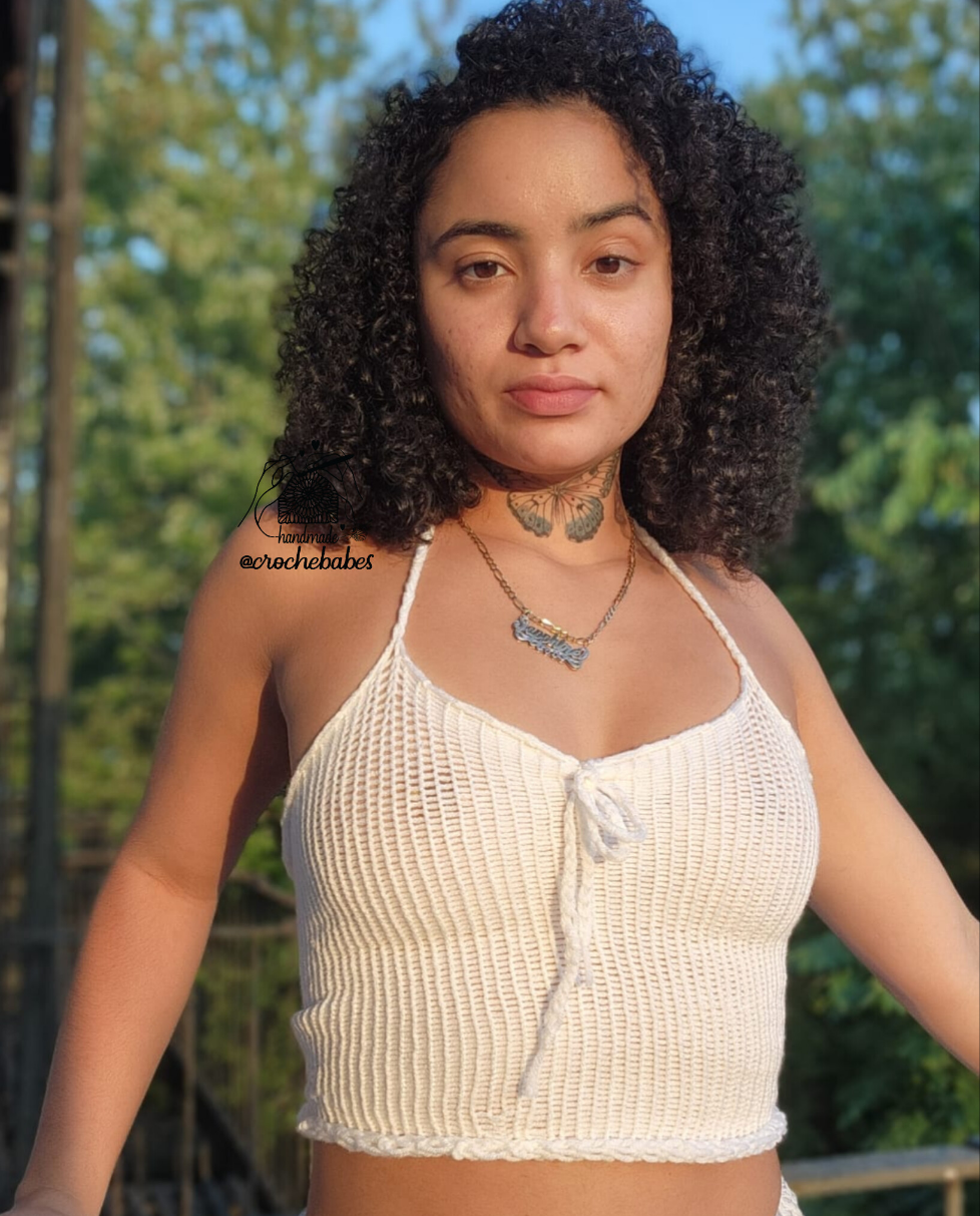 Fire knitt summer top asymmetrical top