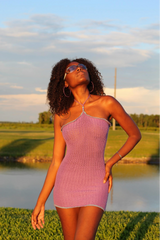 Mini-robe moulante en tricot