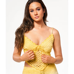 Ensemble deux pièces au crochet Tia, jupe longue et haut cœur