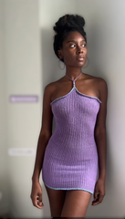 Mini-robe moulante en tricot