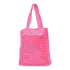Sac à main d'été en crochet rose, sac de plage décontracté sous les bras 10 × 12 pouces