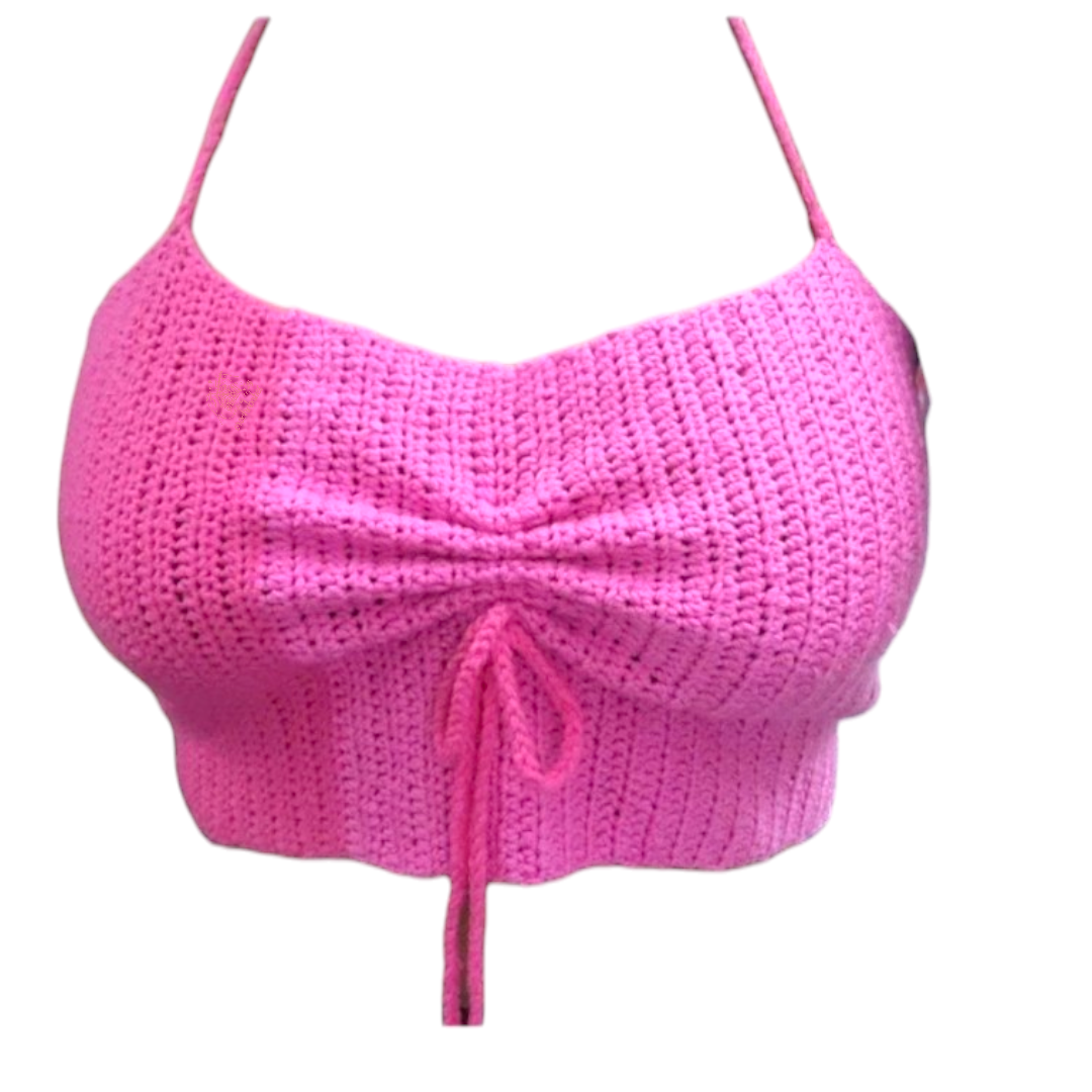 Crop rose au crochet