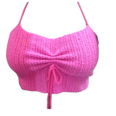 Crop rose au crochet