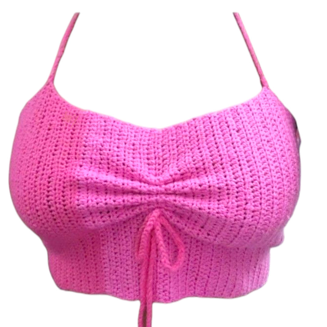 Crop rose au crochet
