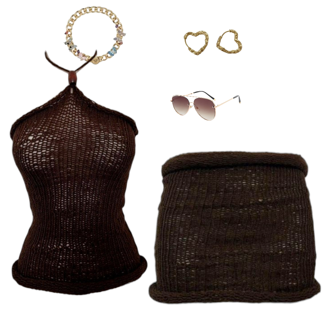 Mini ensembles en tricot avec hauts licou.