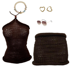 Mini ensembles en tricot avec hauts licou.