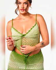 Haut et jupe longue vert cœur limonade Lulus