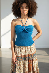 TORI KNIT TOP WITH GLASS  BEADS