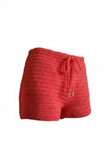 Low-rise crochet shorts street wear /summer wear.  100% cotton, 20 hours of artisan craftsmanship. Designed. made sustainably in New York.