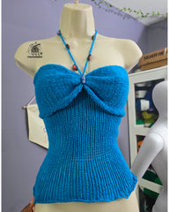 TORI KNITT TOP WITH GLASS  BEADS