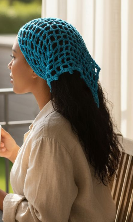 Mesh bandana HEADKERCHIEF crochet bandana scarf