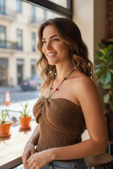 TORI KNITT TOP WITH GLASS  BEADS