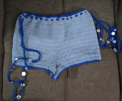 Crochet summer shorts with beads