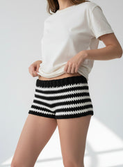Rhoda crochet shorts.Hand-crocheted— 100% cotton, 20 hours of artisan craftsmanship New York.