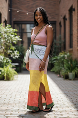 The Amalfi Crochet Maxi Skirt resort wear Hand-crocheted— 100% cotton, 60 hours of artisan craftsmanship made in New York.