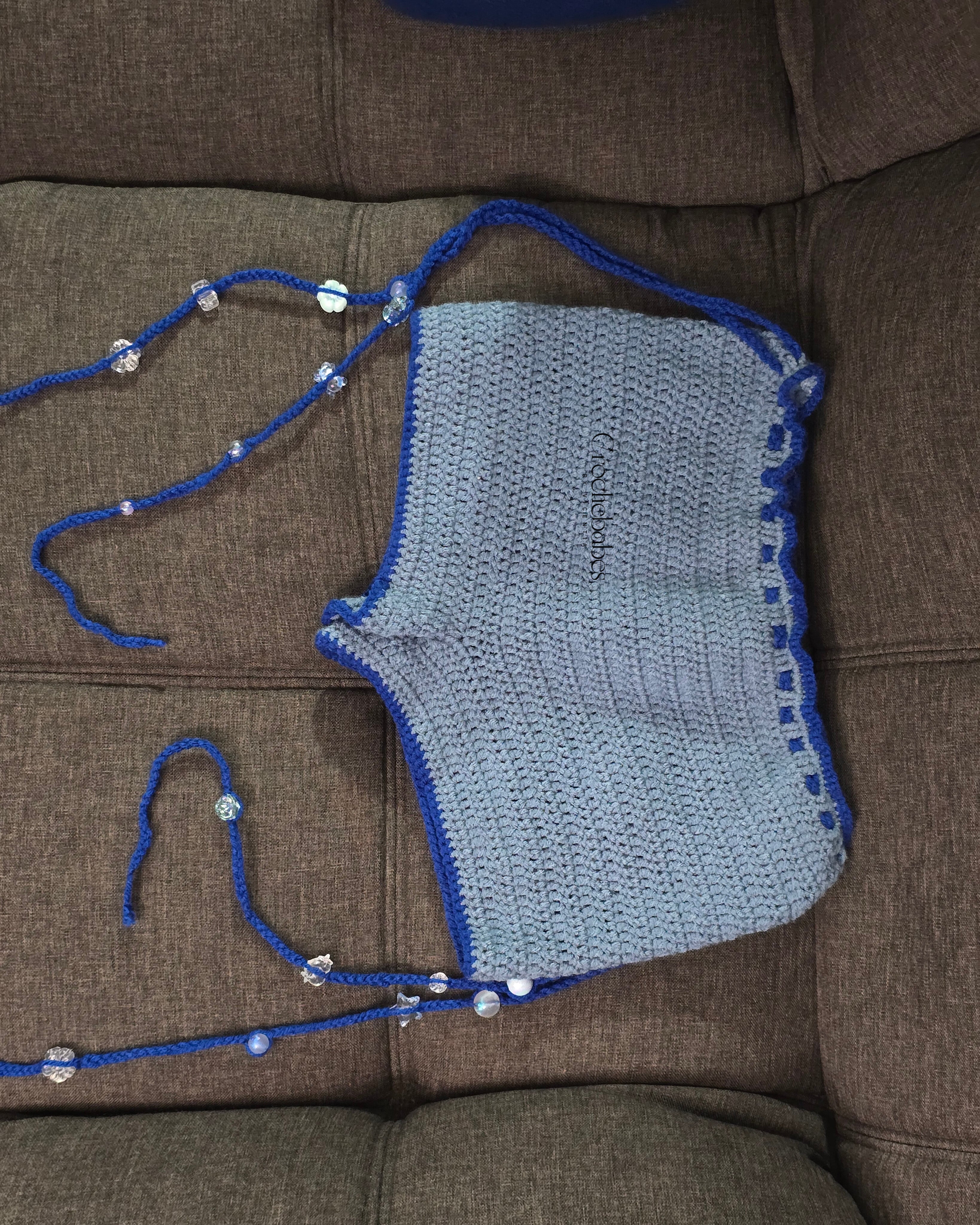 Crochet summer shorts with beads