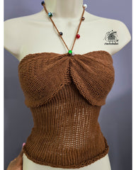 TORI KNITT TOP WITH GLASS  BEADS