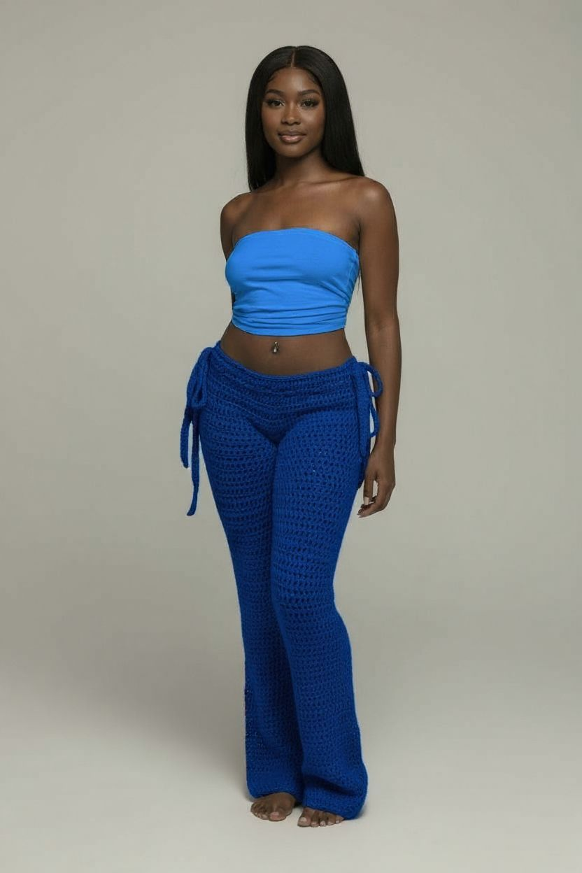 Crochet long pants for womens