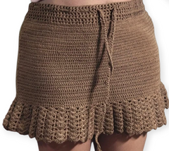 Crochet mini flare shirt