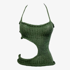 Haut d'été en tricot découpé