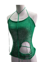 Lacy Distressed Handmade Knit mesh Asymmetrical supper distress