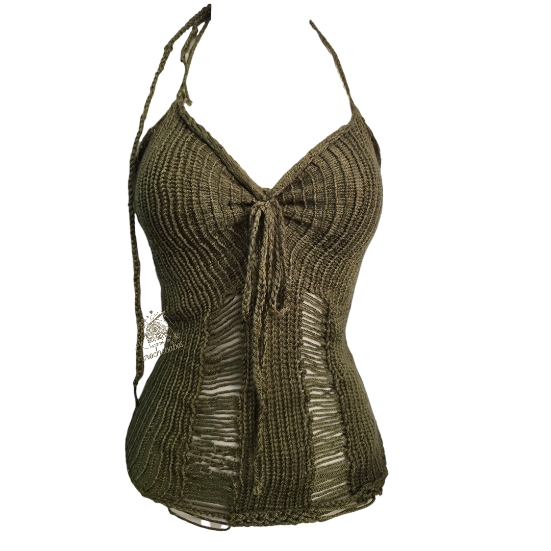 Haut d'été en tricot Distress