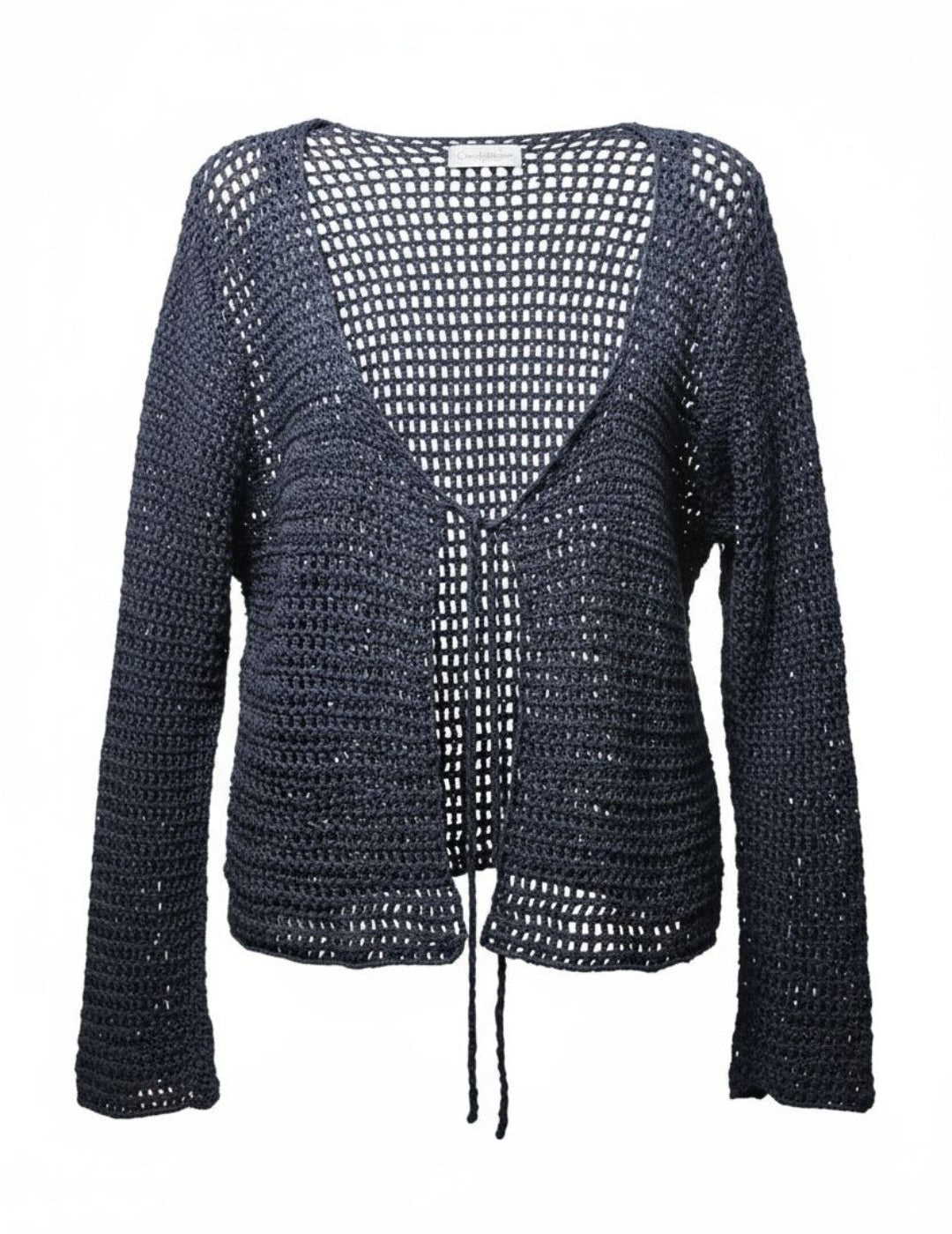 Hand-crochet mesh loses cardigan 100% cotton, 70 hours of artisan craftsmanship New York.