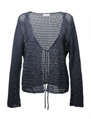 Hand-crochet mesh loses cardigan 100% cotton, 70 hours of artisan craftsmanship New York.