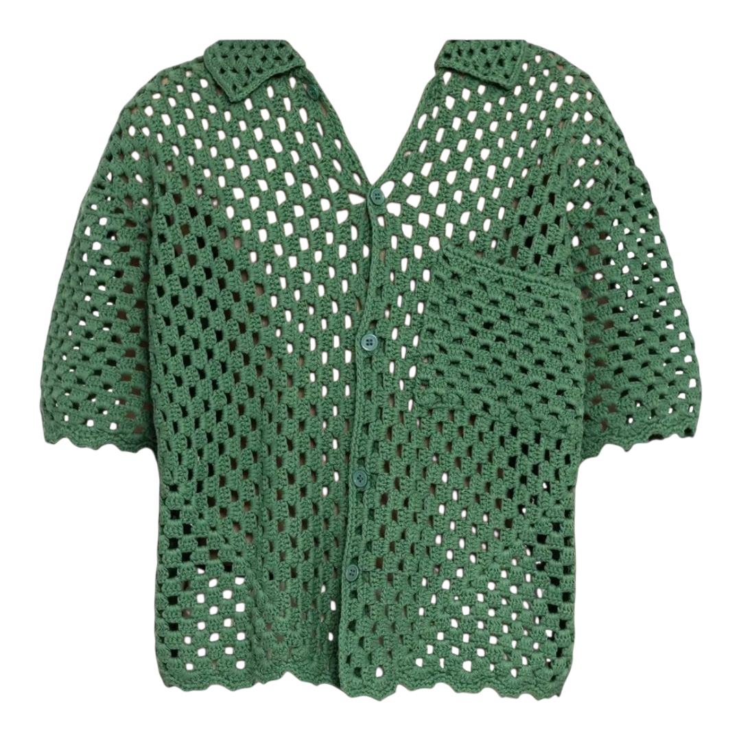 Unisex men and women shirt Hand-crocheted— 100% cotton, 40 hours of artisan craftsmanship made in New York.