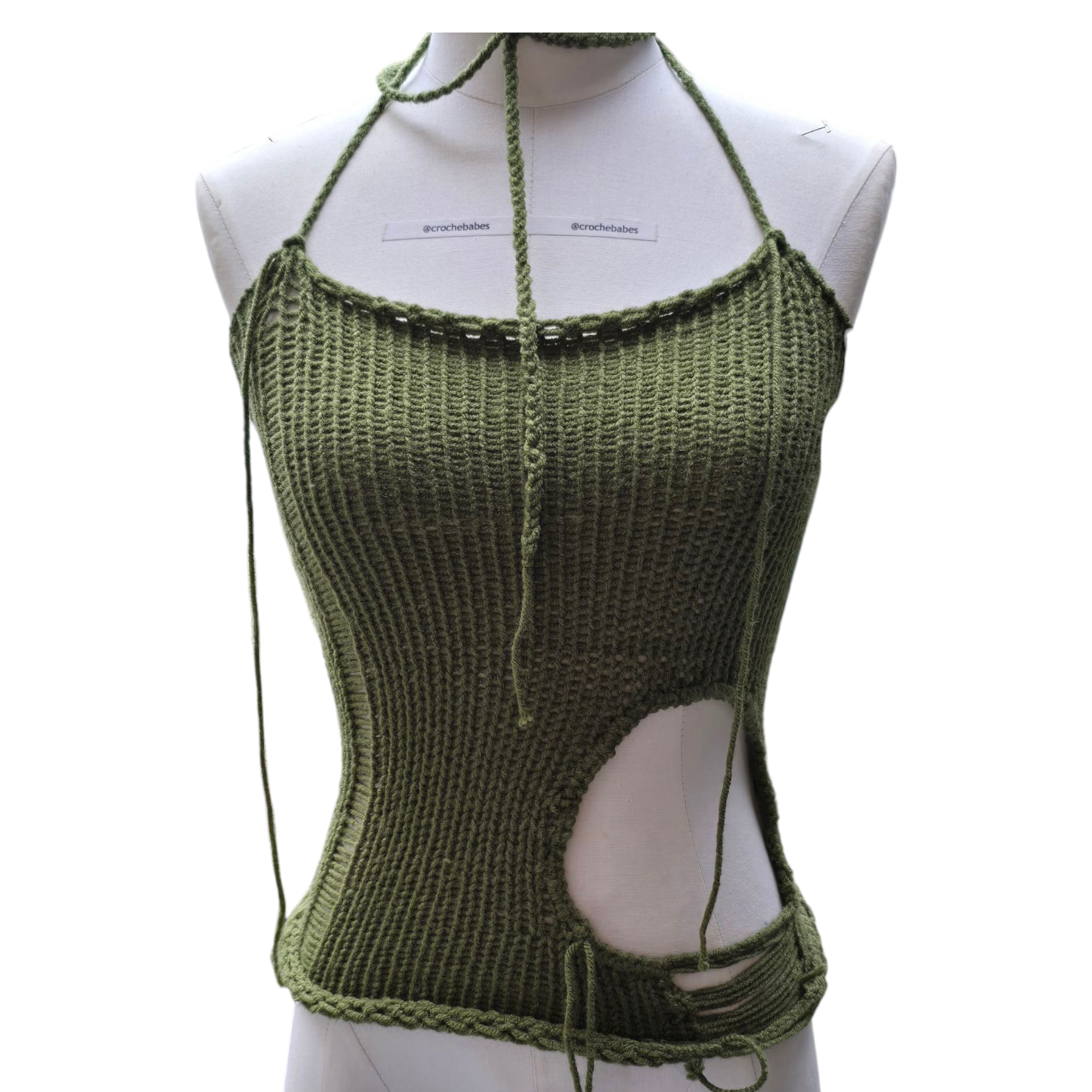 Short au crochet et haut en tricot découpé