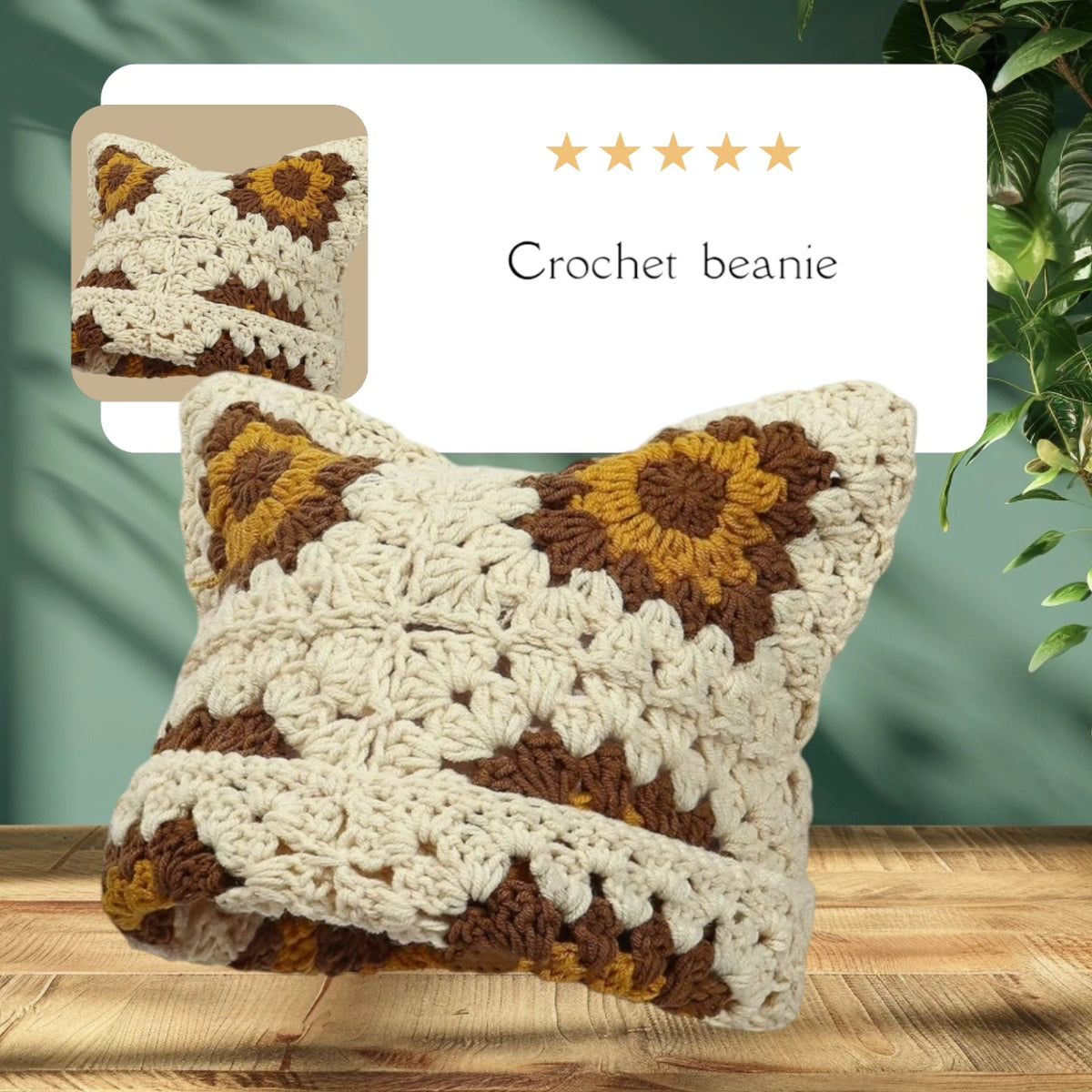 Bonnet au crochet Granny, unisexe