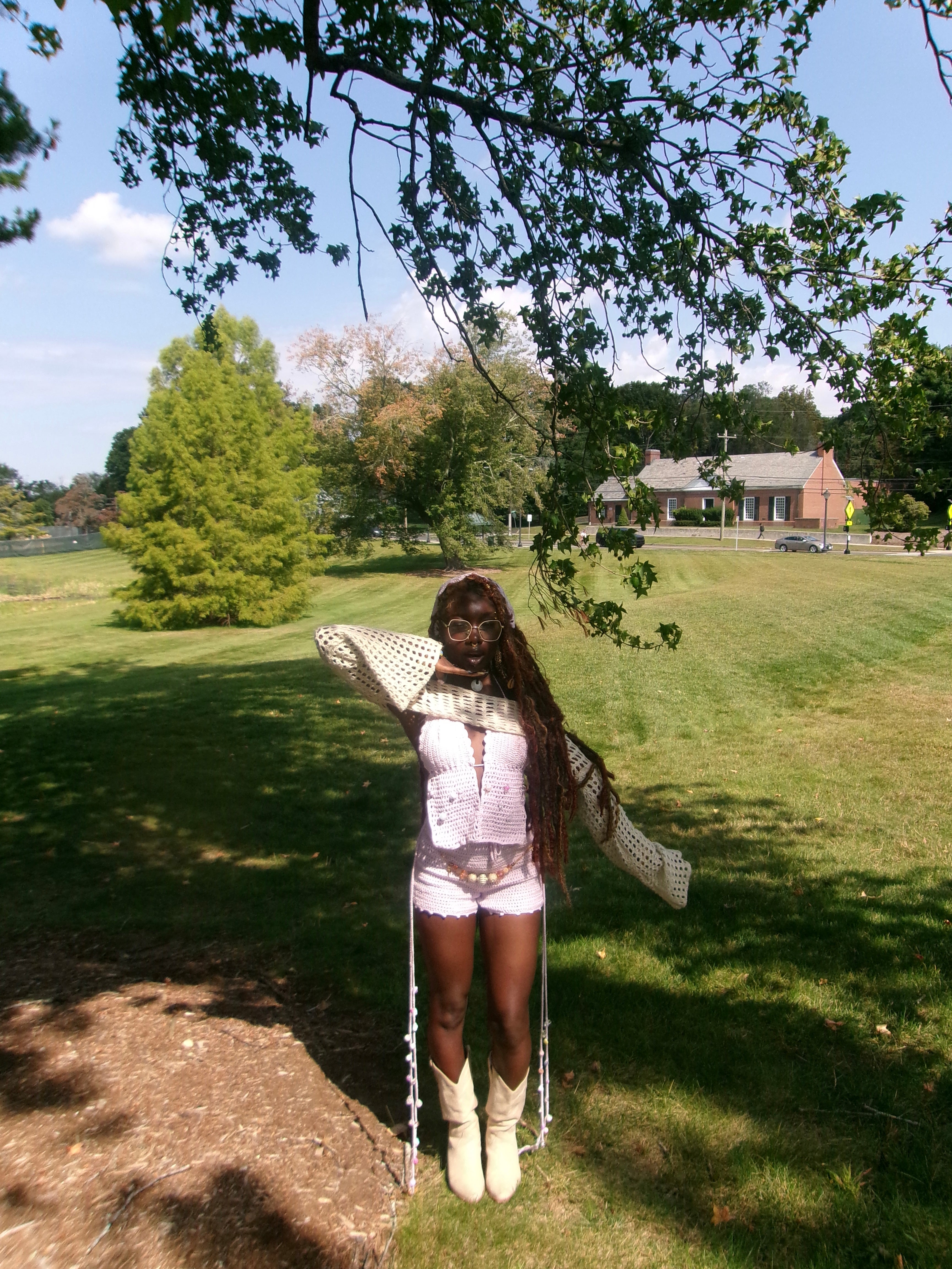 Lavender Crochet Two-Piece Set (Top & Shorts)