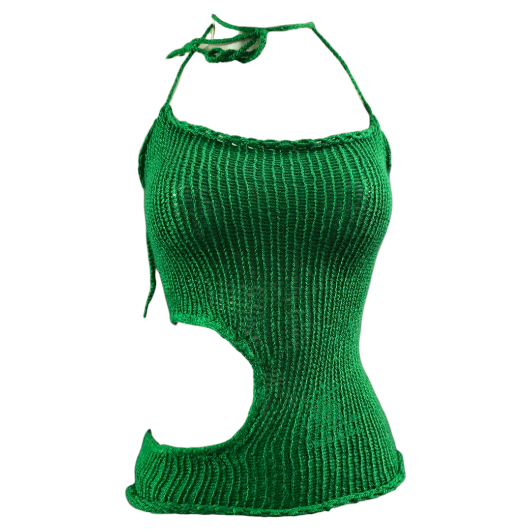 Haut d'été en tricot découpé