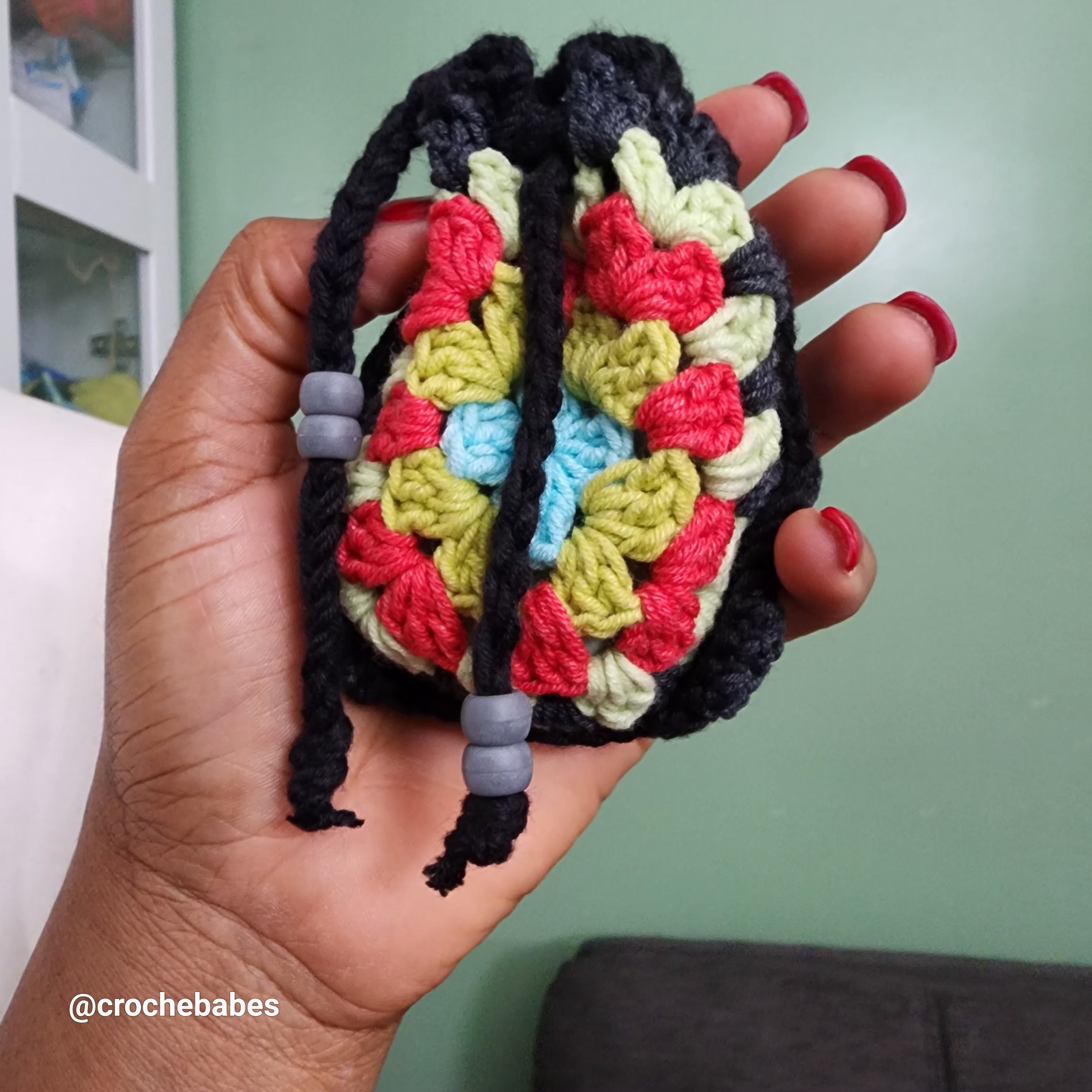 Joli étui à Airpods multicolore au crochet 
