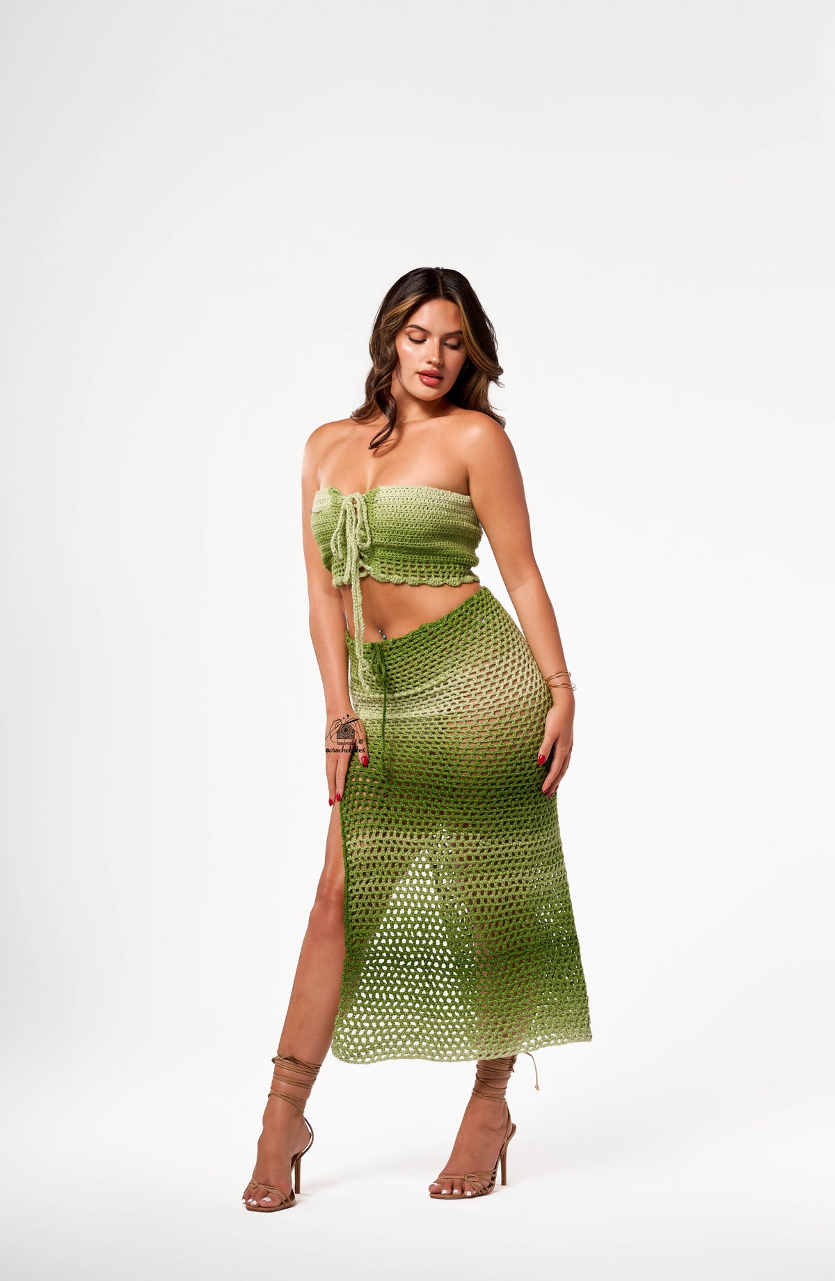 Tenues de plage tube crop top et maxi jupe tenues d'été